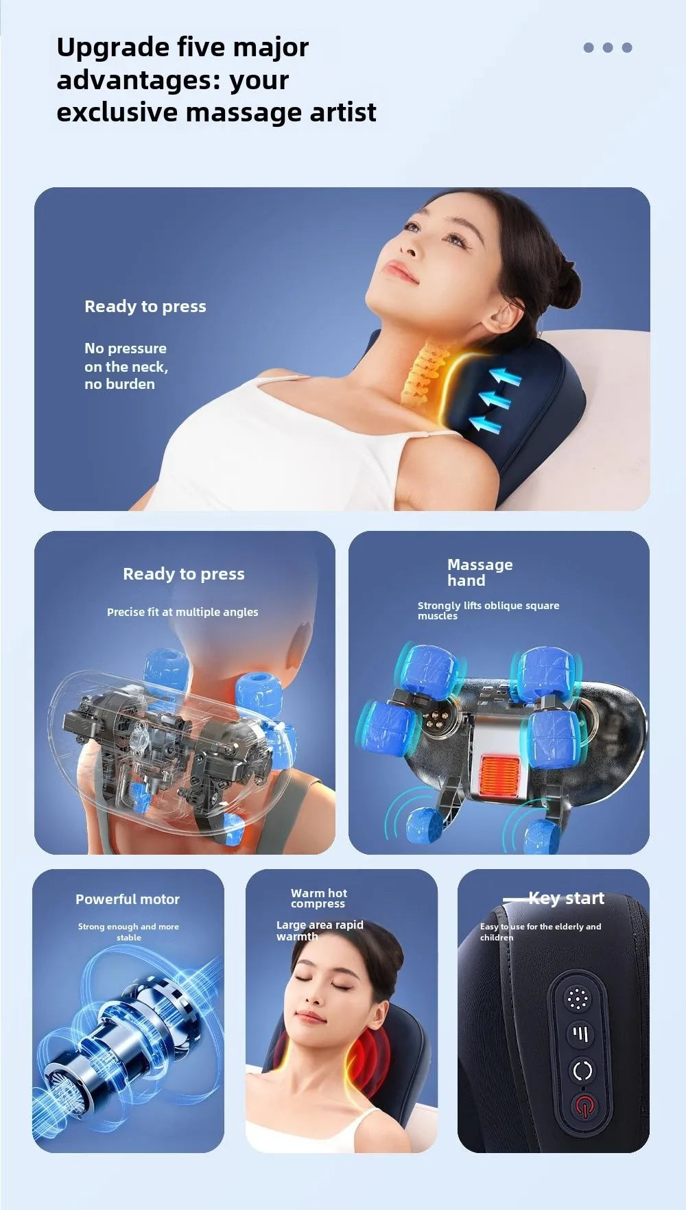Kabelloses Heiz-Shiatsu-Massagekissen