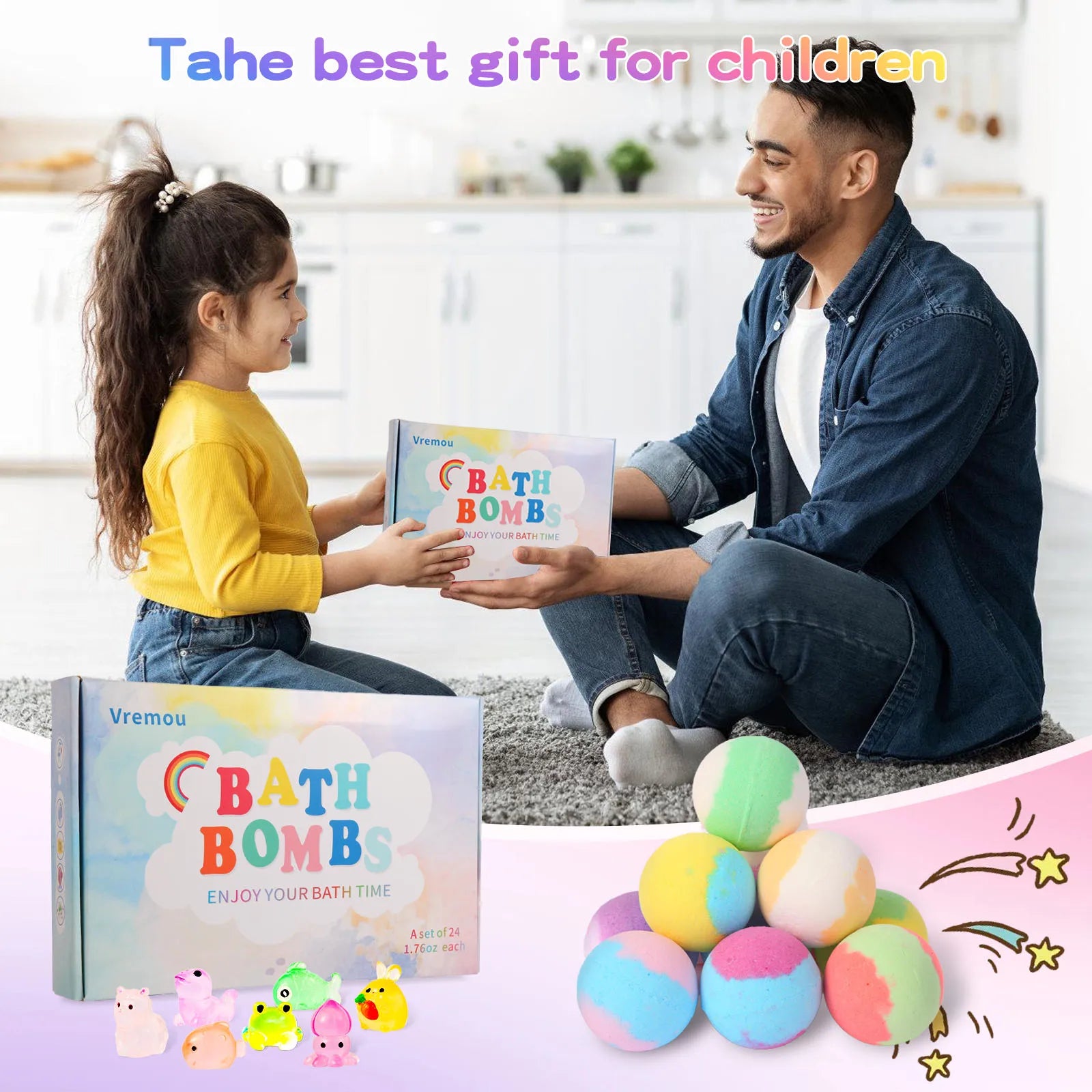 Kinder-Badebomben mit Spielzeug