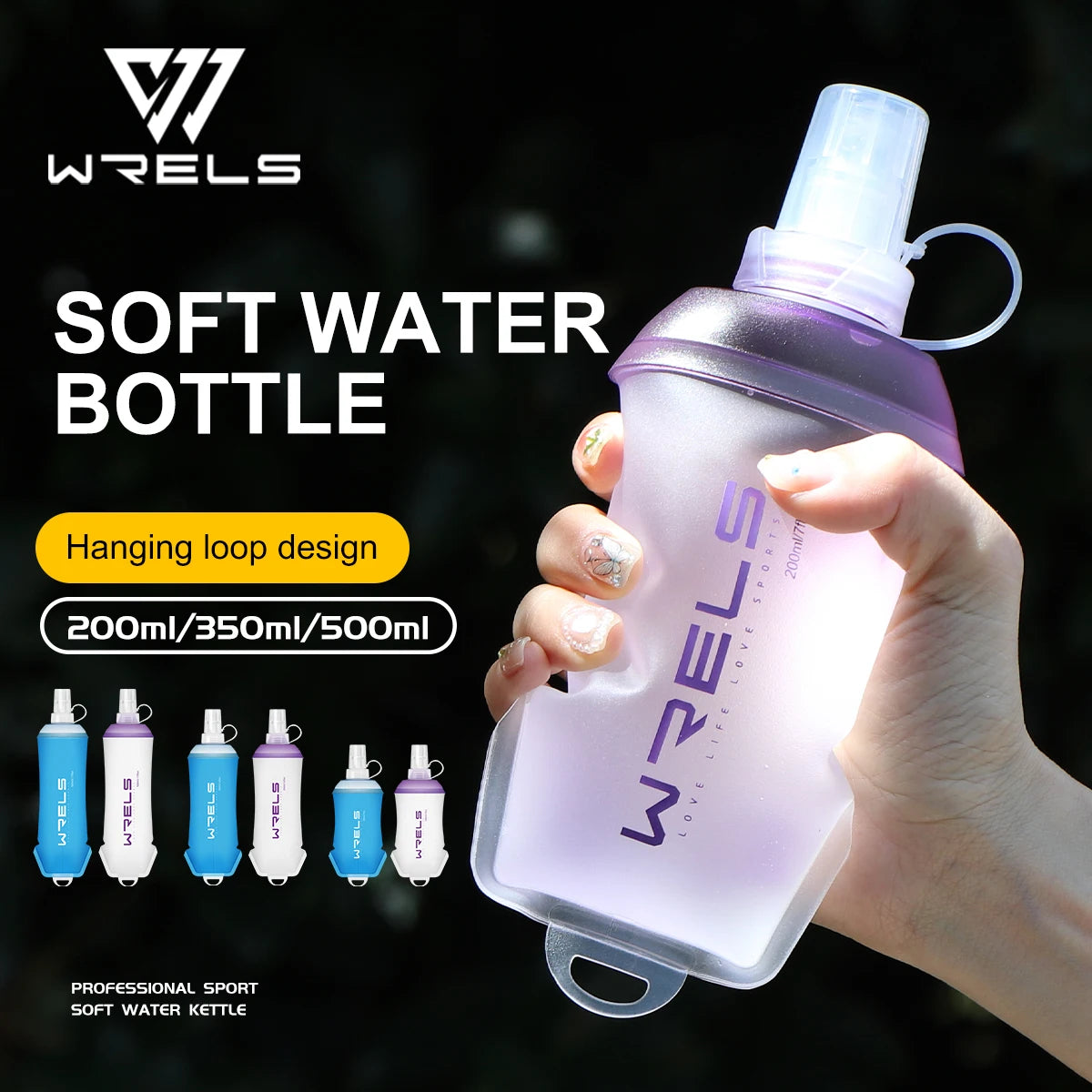 WRELS Faltbare Weiche Wasserflasche