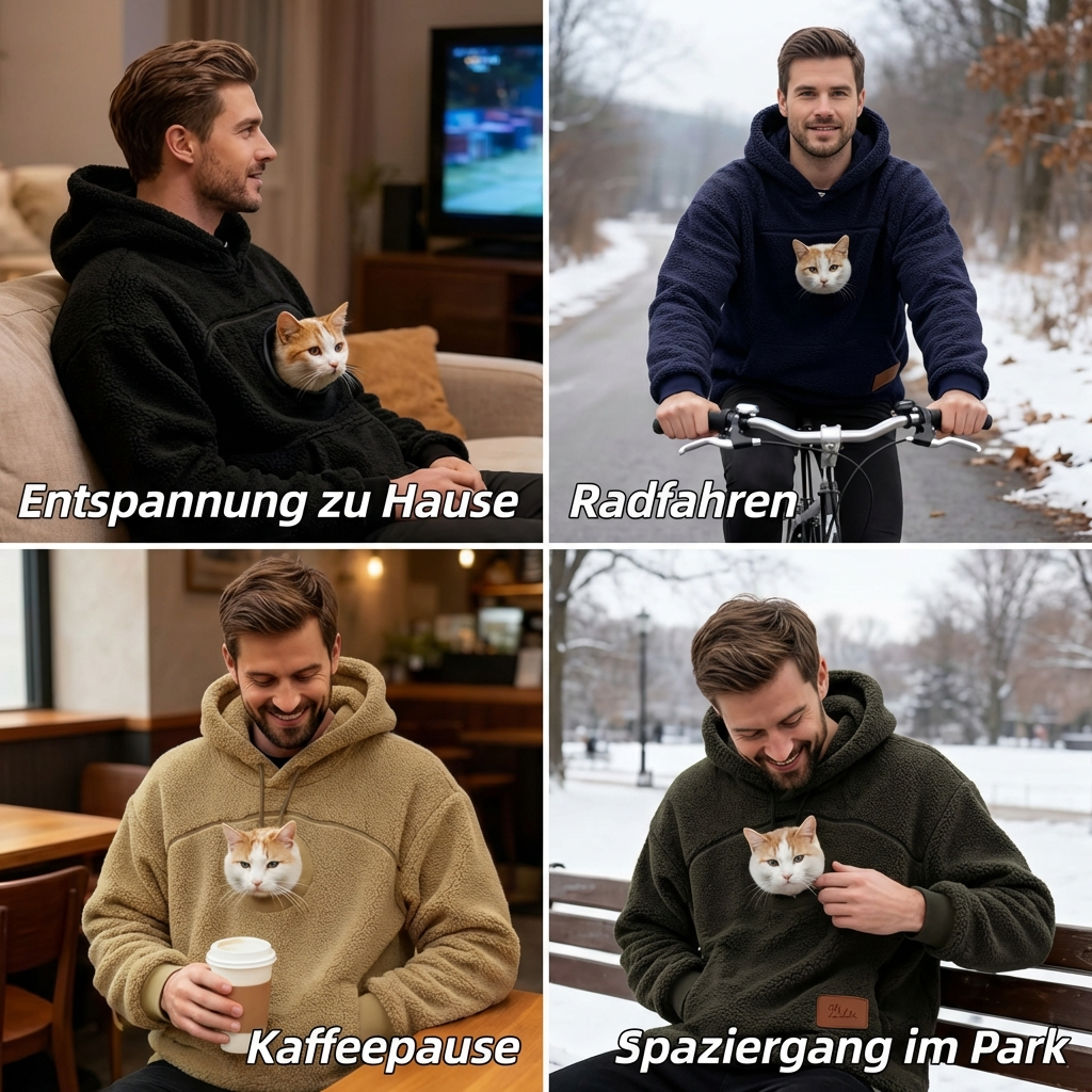 SnugglePaw™ Hoodie mit Kuschel-Tasche für Katze & Hund
