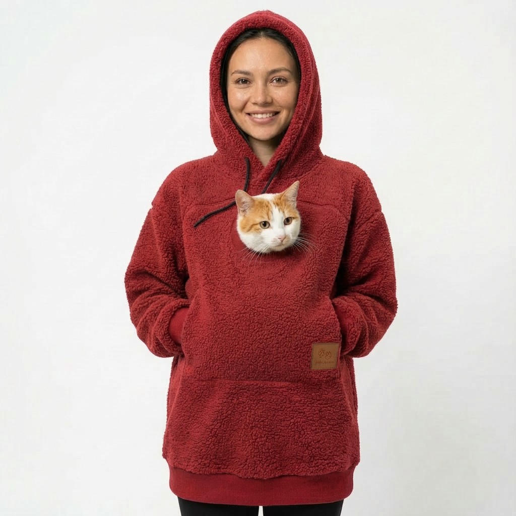 SnugglePaw™ Hoodie mit Kuschel-Tasche für Katze & Hund