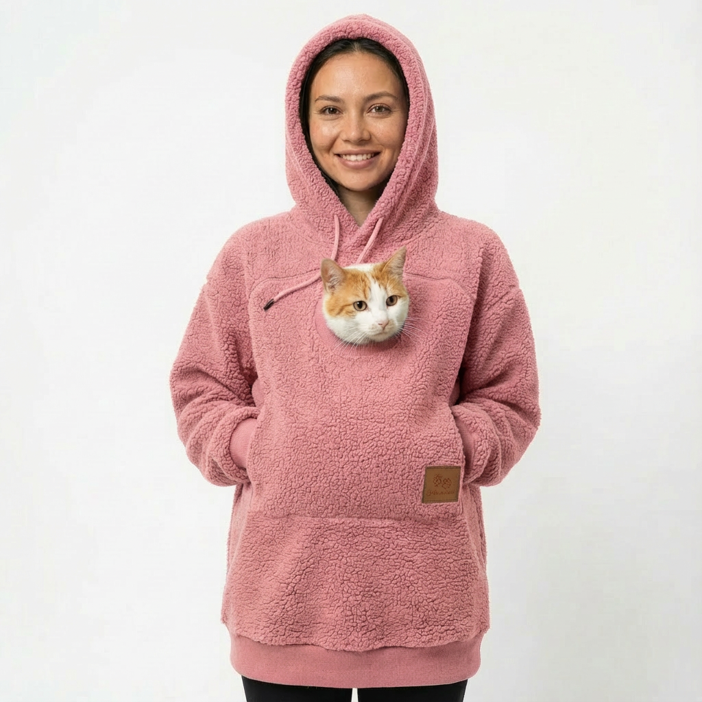 SnugglePaw™ Hoodie mit Kuschel-Tasche für Katze & Hund