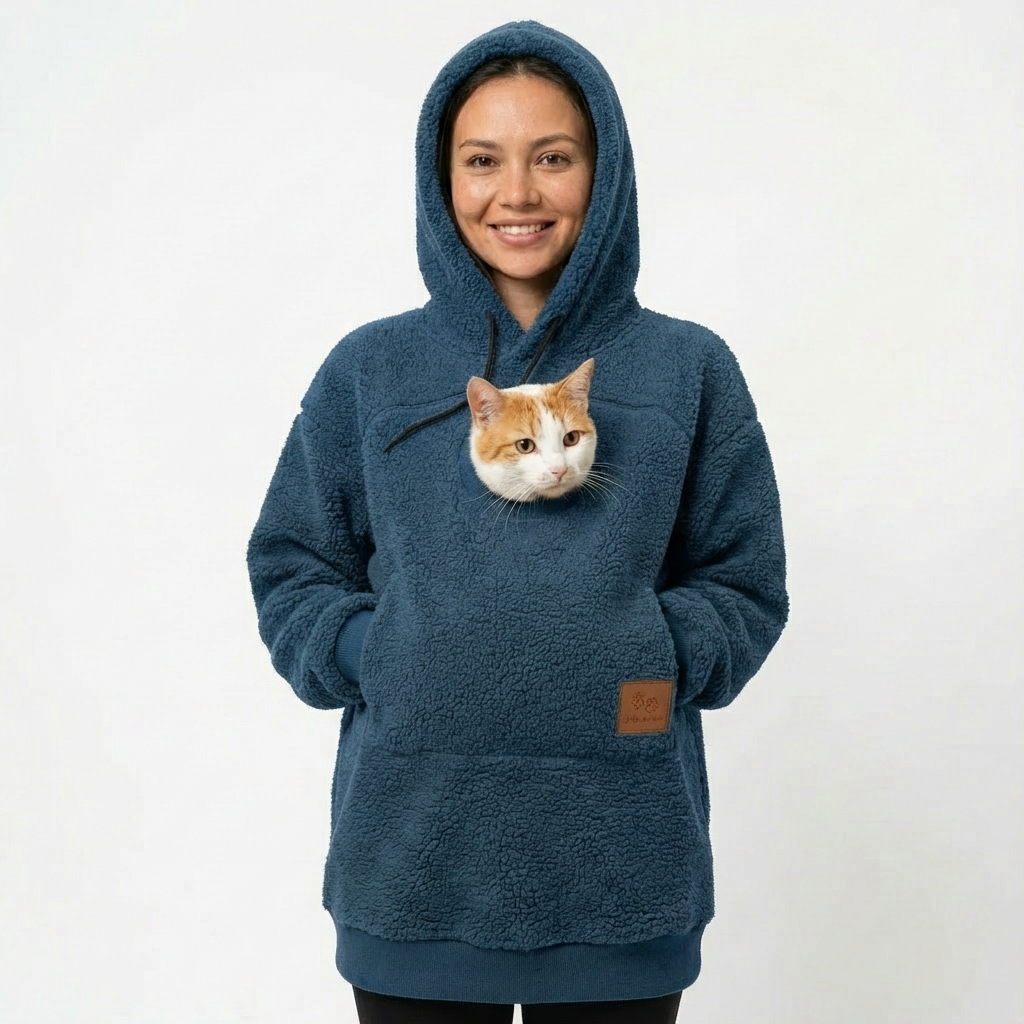 SnugglePaw™ Hoodie mit Kuschel-Tasche für Katze & Hund