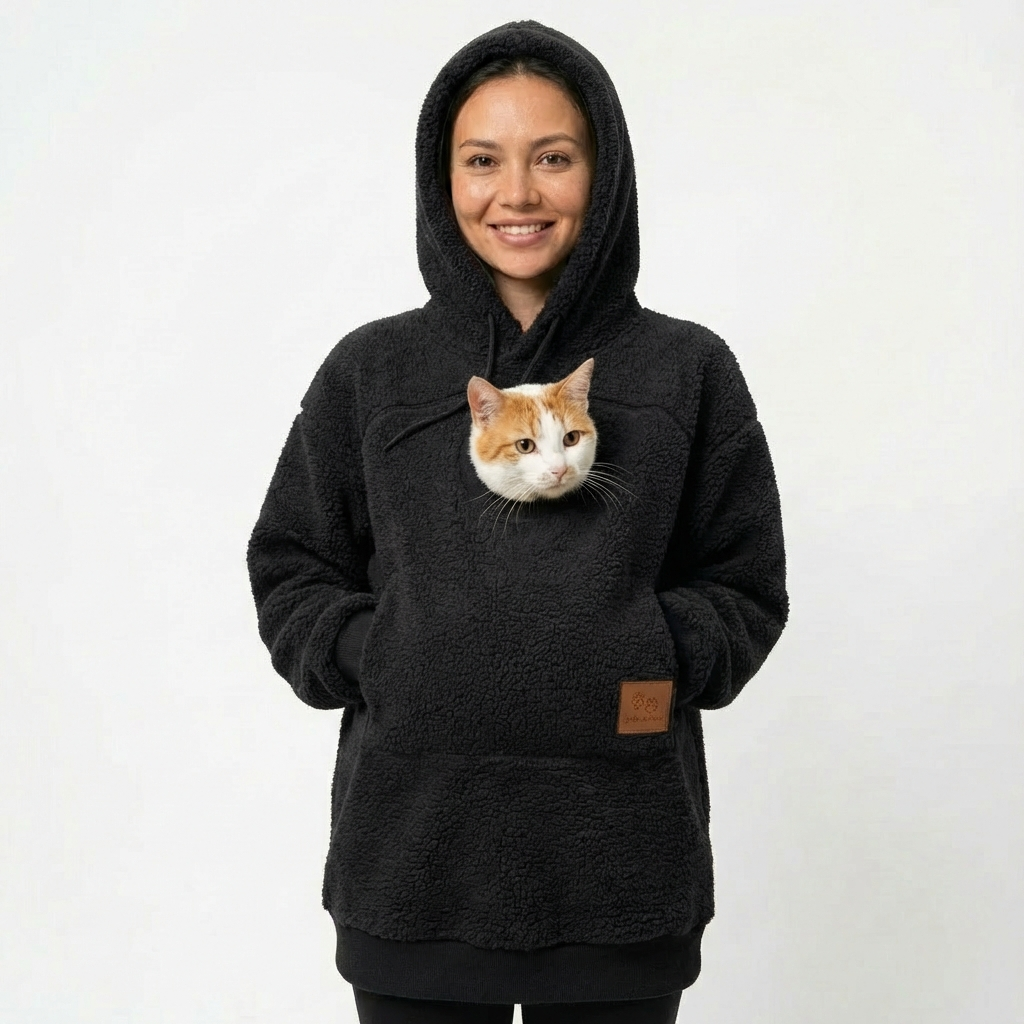 SnugglePaw™ Hoodie mit Kuschel-Tasche für Katze & Hund