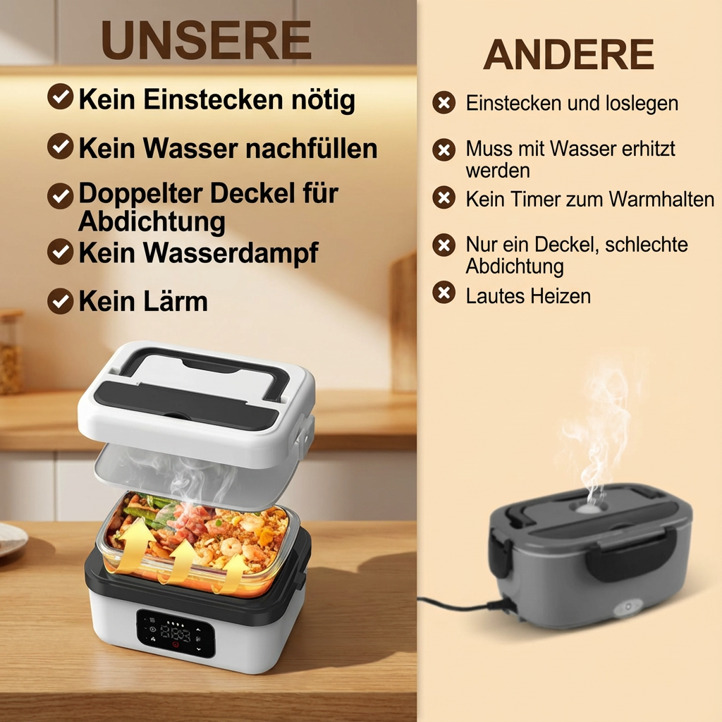 Luminis HeatBox™ Mobiler Essenswärmer & Lunchbox mit Heizfunktion