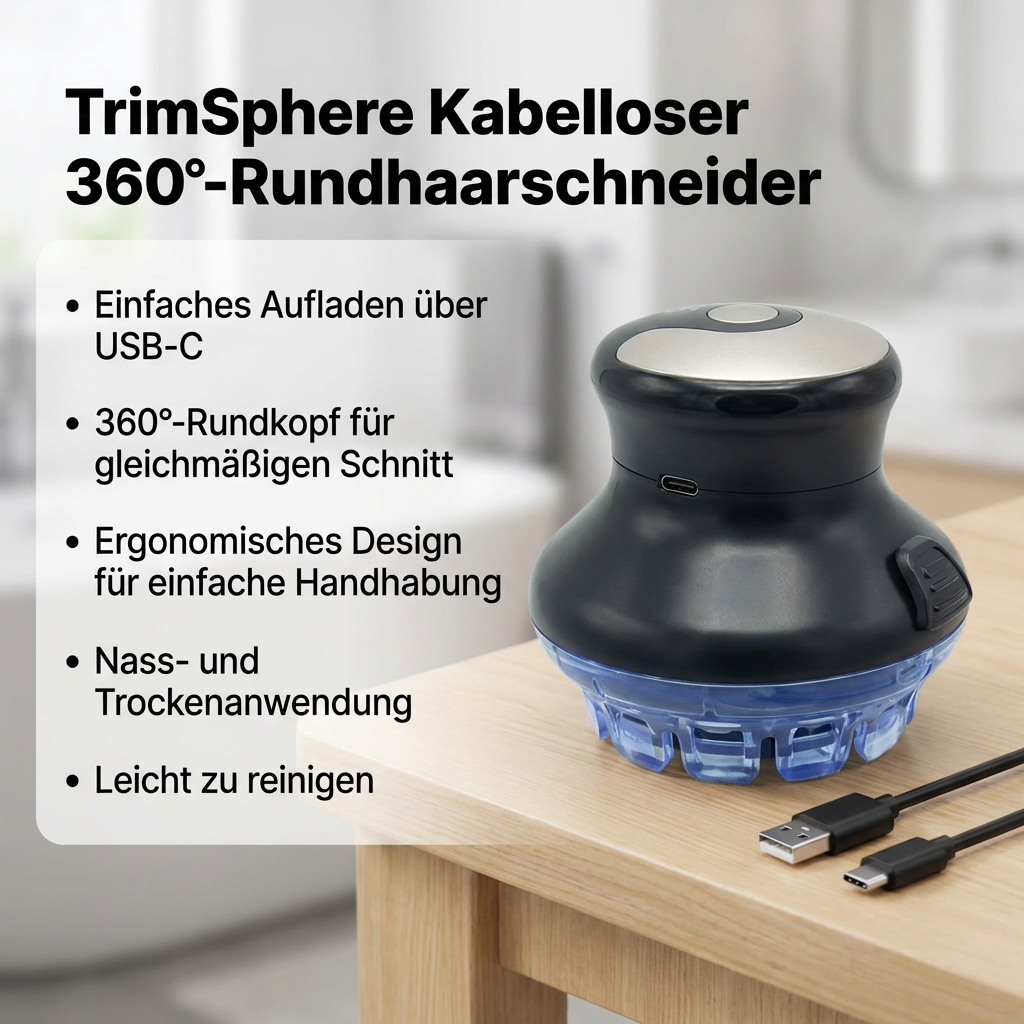 TrimSphere Kabelloser 360°-Rundhaarschneider
