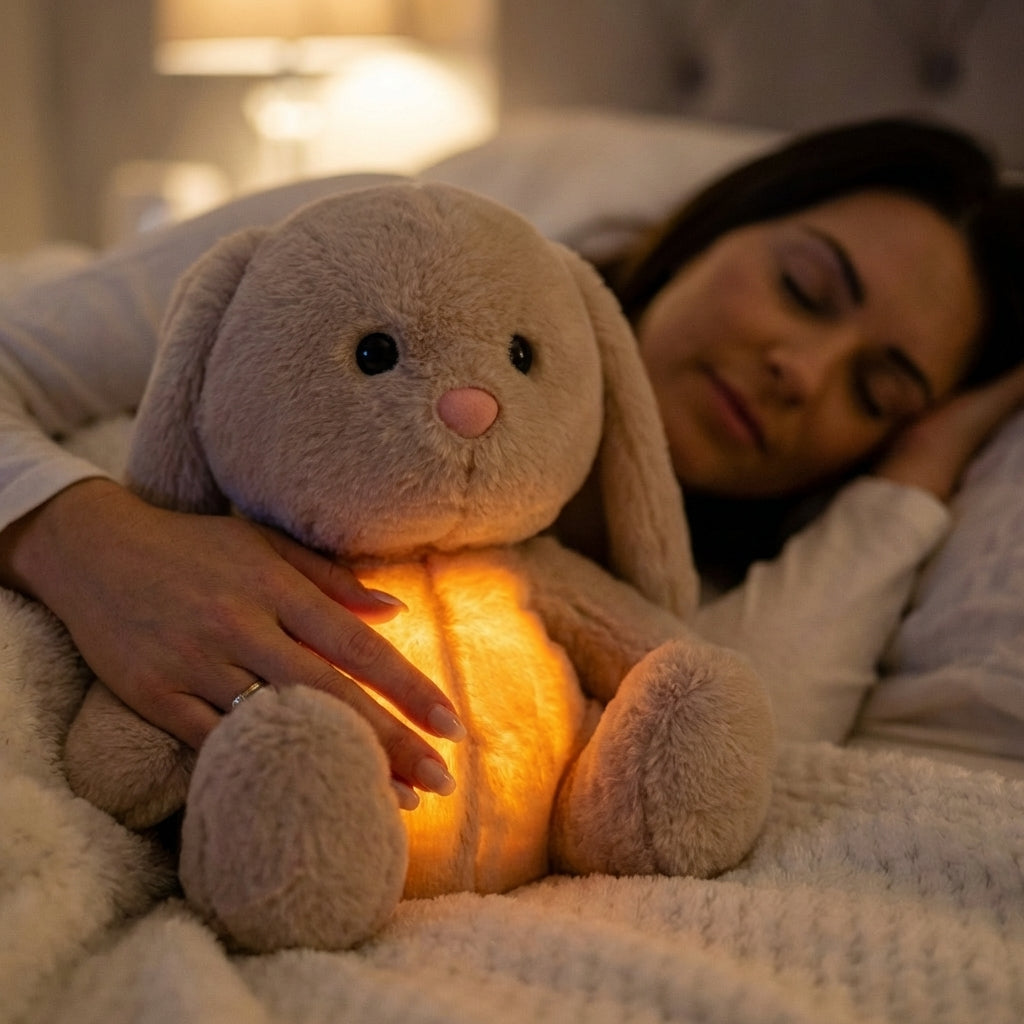 CalmBunny™ – Beruhigender Schlaf-Hase mit Atemsimulation & Nachtlicht