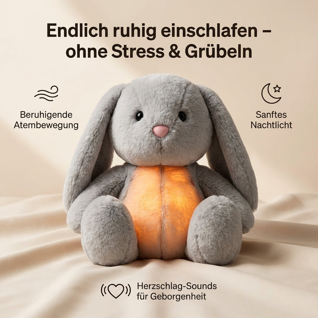 CalmBunny™ – Beruhigender Schlaf-Hase mit Atemsimulation & Nachtlicht