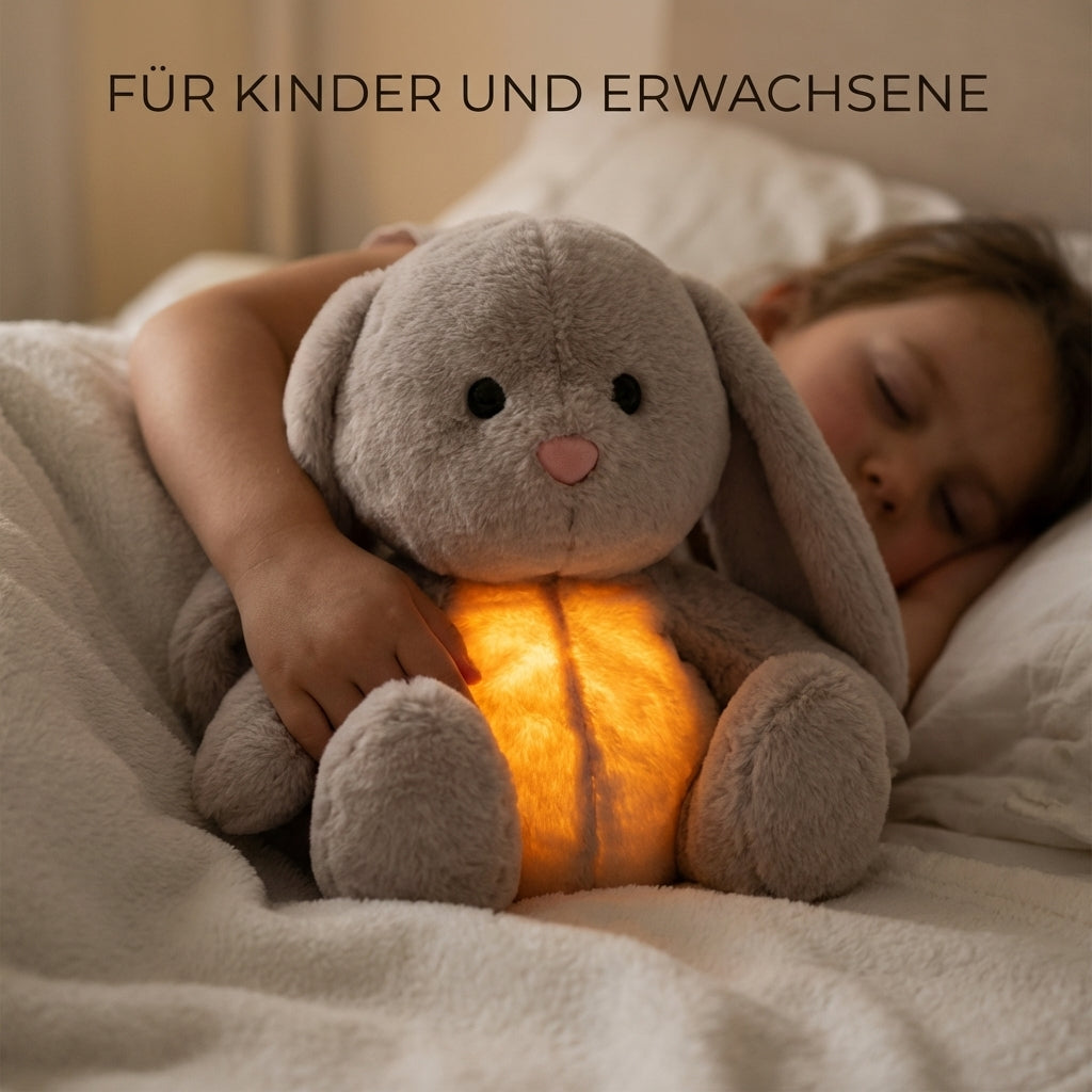 CalmBunny™ – Beruhigender Schlaf-Hase mit Atemsimulation & Nachtlicht