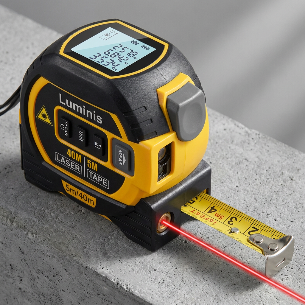 LaserMeasure™ – 3-in-1 Laser-Maßband mit Kreuzlinienlaser