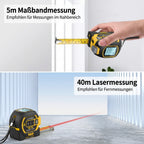 LaserMeasure™ – 3-in-1 Laser-Maßband mit Kreuzlinienlaser
