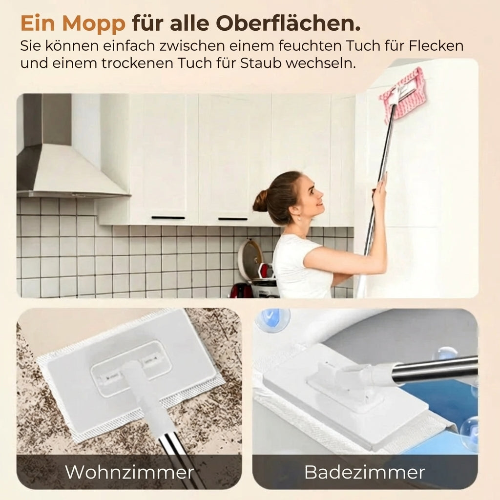 FlexiMop™ – Reinigen ohne Schmutzkontakt & ohne Spezialtücher