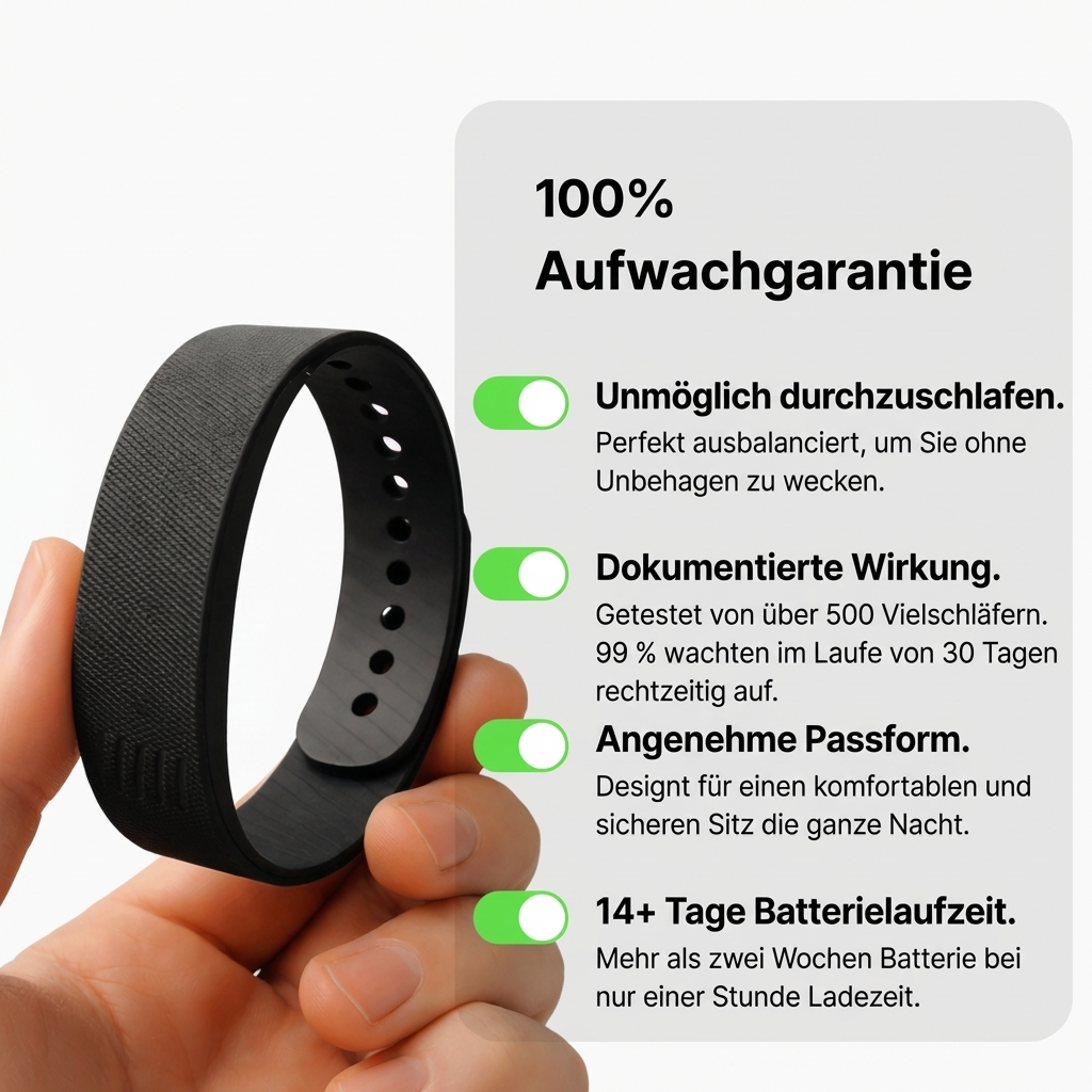 Luminis VibraWake™ – Vibrierender LED‑Wecker am Handgelenk mit Schrittzähler für Tiefschläfer