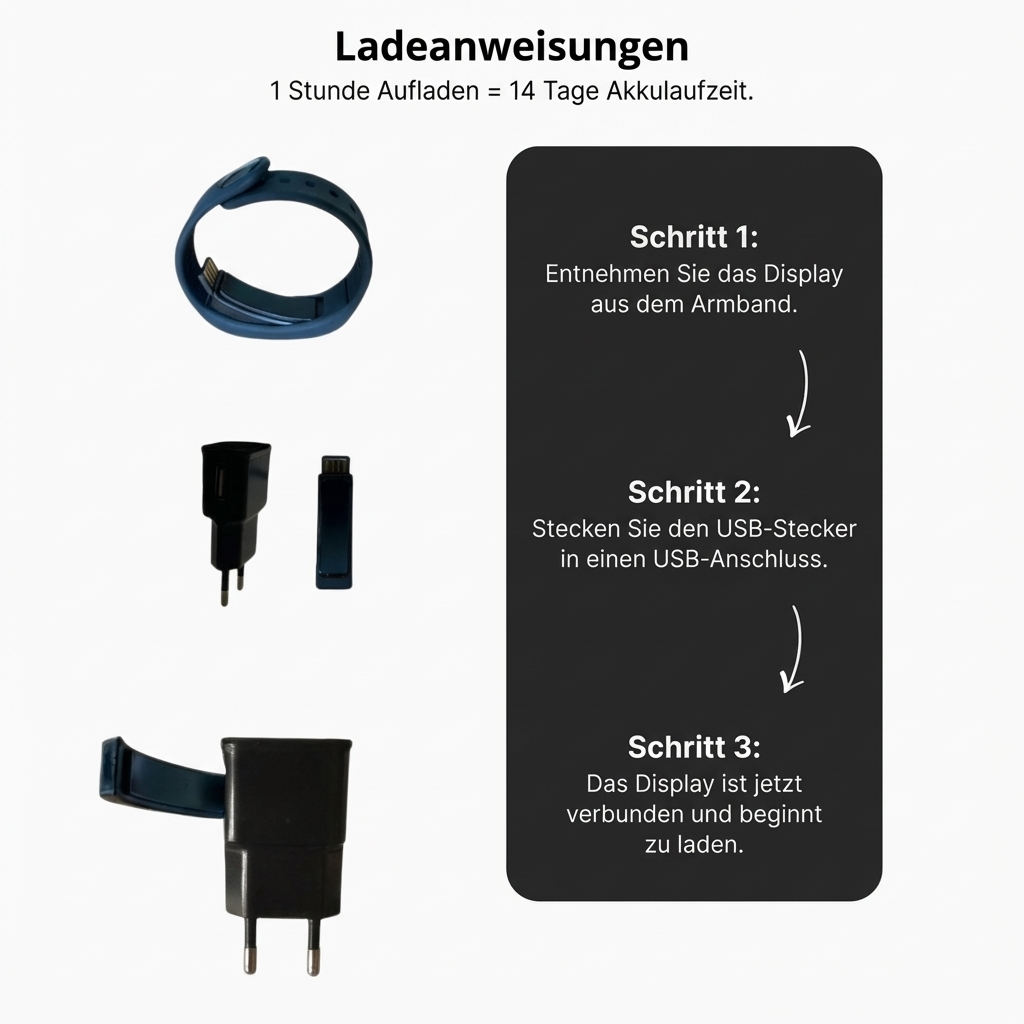 Luminis VibraWake™ – Vibrierender LED‑Wecker am Handgelenk mit Schrittzähler für Tiefschläfer