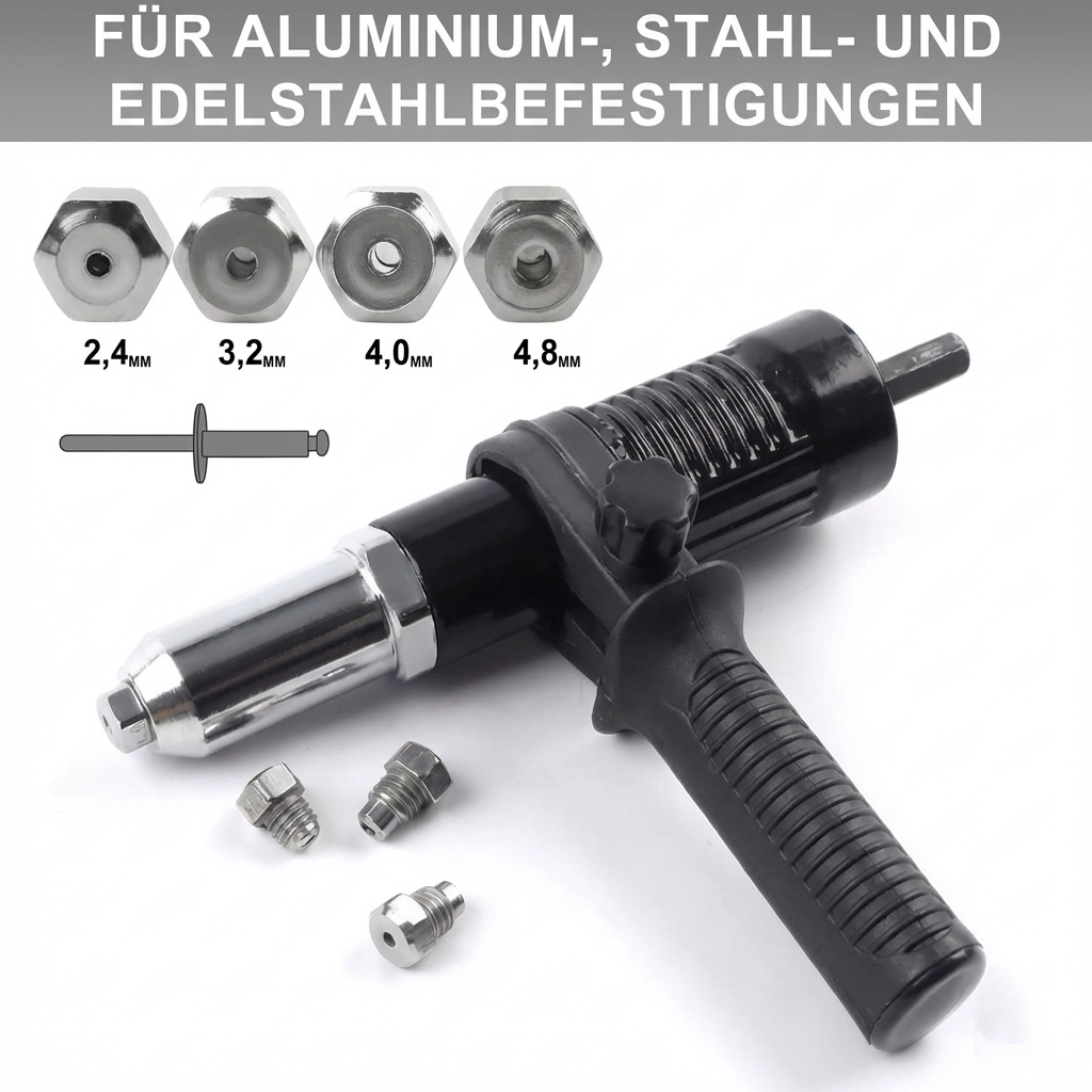 Luminis RivetPro™ – Profi Nietbohrer Adapter für Bohrmaschine