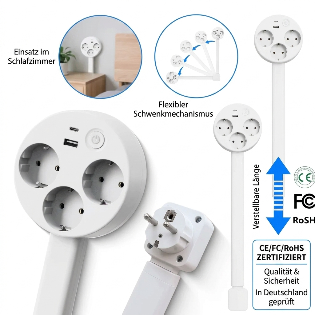 LumiFlex™ - Drehbarer Steckdosenerweiterung